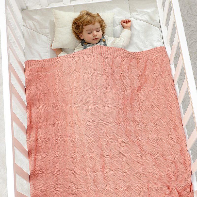 Solid Color Wholesale Crochet Baby Nursery Blanket Mimixiong