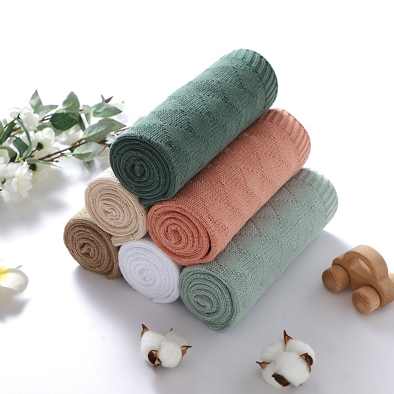 Solid Color Wholesale Crochet Baby Nursery Blanket Mimixiong