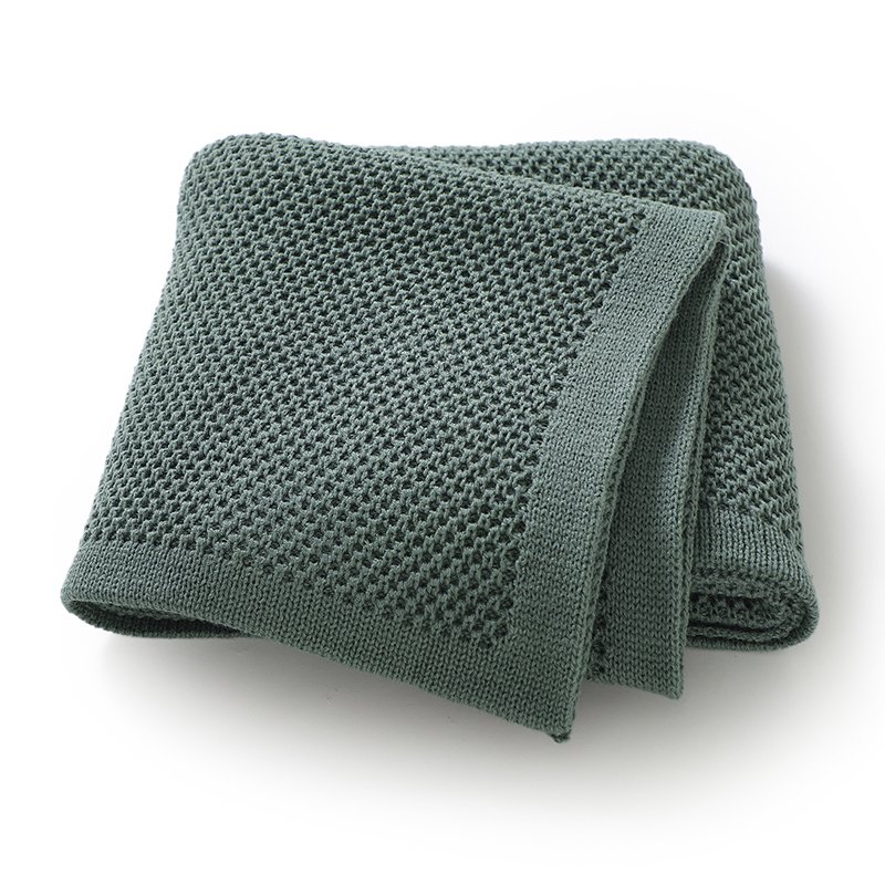 Solid Color Wholesale Crochet Baby Nursery Blanket Mimixiong