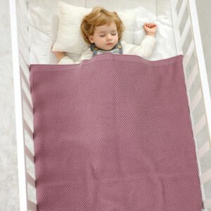 Solid Color Wholesale Crochet Baby Nursery Blanket Mimixiong