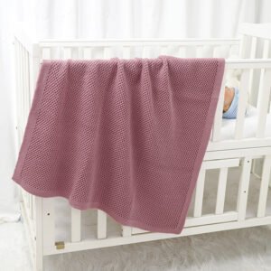 Solid Color Wholesale Crochet Baby Nursery Blanket Mimixiong