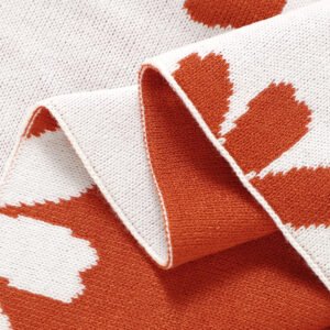 Custom Baby Knitted Blanket Floral Flower Throw Blanket Mimixiong