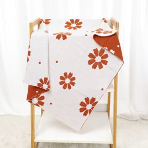 Custom Baby Knitted Blanket Floral Flower Throw Blanket Mimixiong