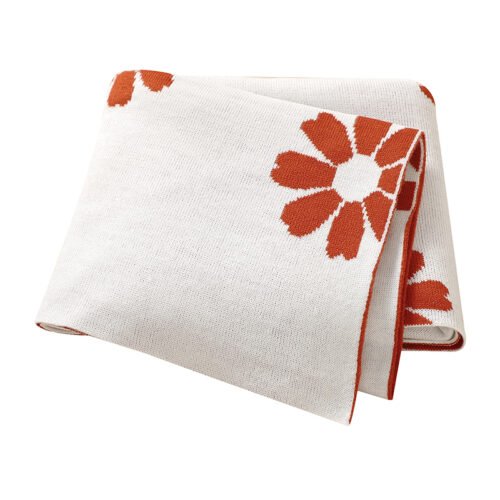 Custom Baby Knitted Blanket Floral Flower Throw Blanket Mimixiong