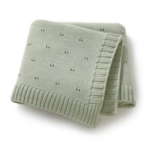Newborn Knitted Solid Color Hollow Patterns Blankets Mimixiong