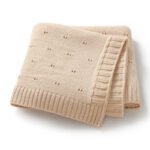 Newborn Knitted Solid Color Hollow Patterns Blankets Mimixiong
