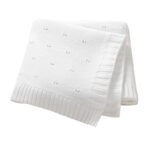 Newborn Knitted Solid Color Hollow Patterns Blankets Mimixiong