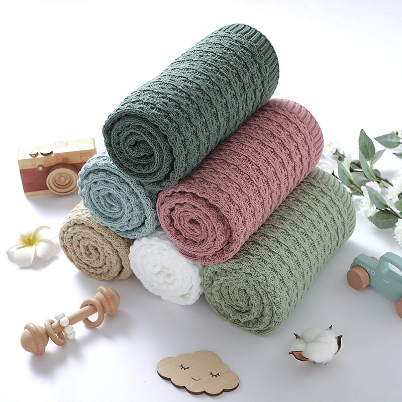 Soft Toddler Baby Knitted Swaddle Bedding Blanket Mimixiong