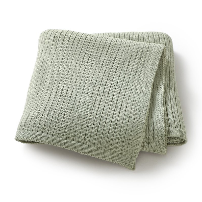 Mimixiong Baby Blanket Knit Swaddle Blanket Striped Newborn Bedding Cover Soft Blankets
