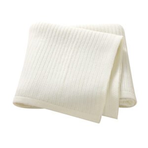 Mimixiong Baby Blanket Knit Swaddle Blanket Striped Newborn Bedding Cover Soft Blankets
