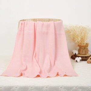 Mimixiong Baby Blanket Knit Swaddle Blanket Striped Newborn Bedding Cover Soft Blankets