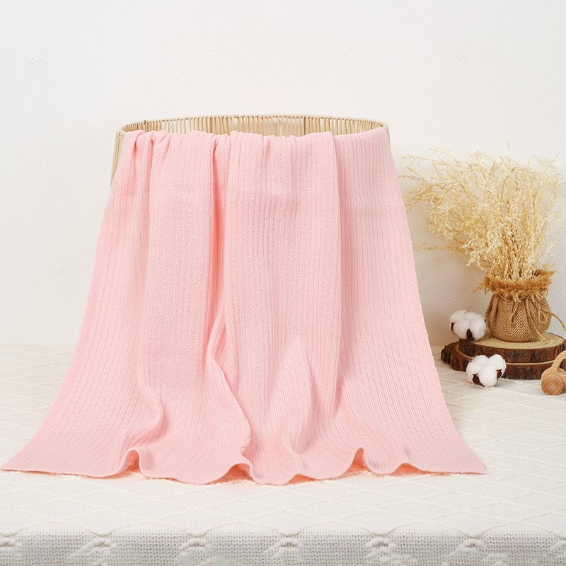 Mimixiong Baby Blanket Knit Swaddle Blanket Striped Newborn Bedding Cover Soft Blankets
