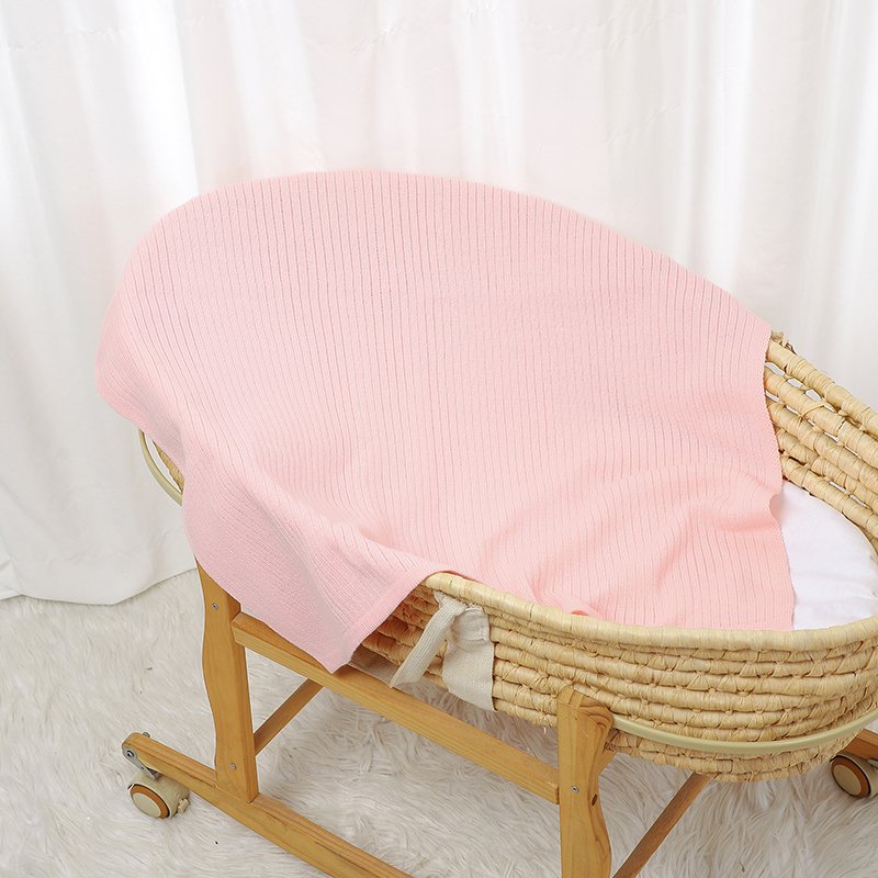 Mimixiong Baby Blanket Knit Swaddle Blanket Striped Newborn Bedding Cover Soft Blankets