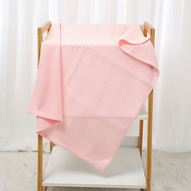 Mimixiong Baby Blanket Knit Swaddle Blanket Striped Newborn Bedding Cover Soft Blankets