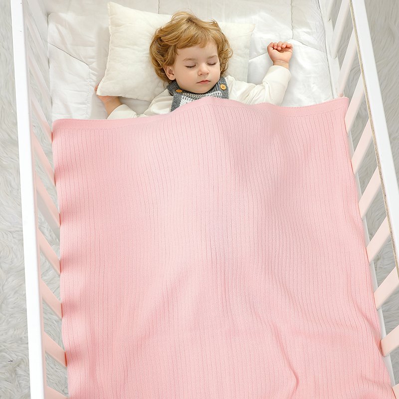 Mimixiong Baby Blanket Knit Swaddle Blanket Striped Newborn Bedding Cover Soft Blankets