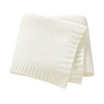 Mimixiong Newborn Knitted Solid Color Blankets Babies Swaddle Knitting Blankets