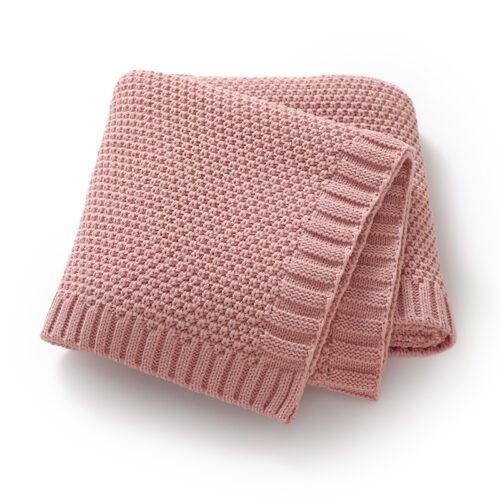 Mimixiong Newborn Knitted Solid Color Blankets Babies Swaddle Knitting Blankets