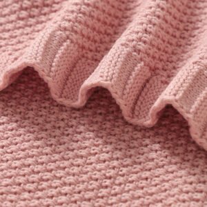 Mimixiong Newborn Knitted Solid Color Blankets Babies Swaddle Knitting Blankets