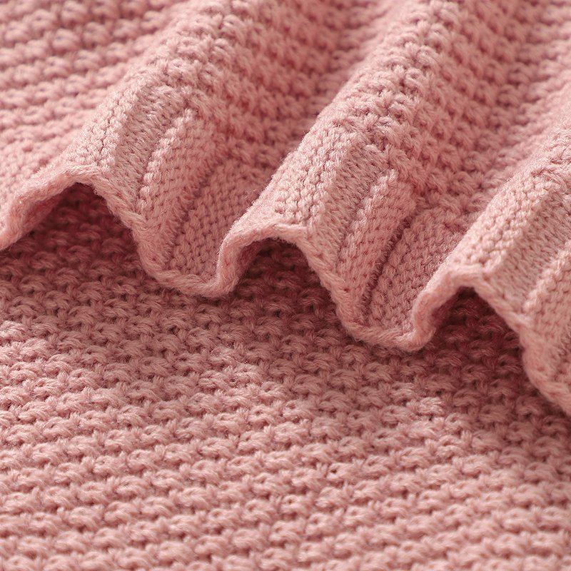 Mimixiong Newborn Knitted Solid Color Blankets Babies Swaddle Knitting Blankets