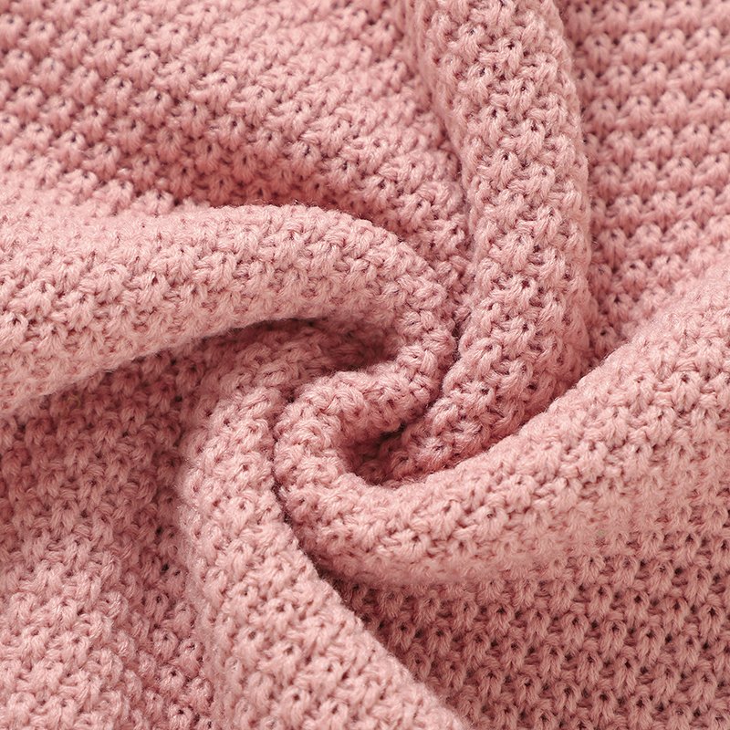 Mimixiong Newborn Knitted Solid Color Blankets Babies Swaddle Knitting Blankets