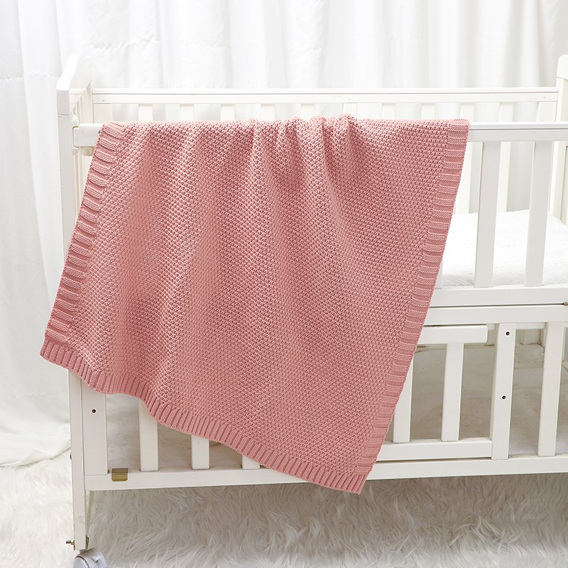 Mimixiong Newborn Knitted Solid Color Blankets Babies Swaddle Knitting Blankets