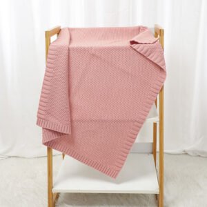 Mimixiong Newborn Knitted Solid Color Blankets Babies Swaddle Knitting Blankets