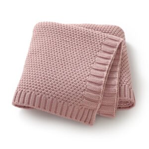 Mimixiong Newborn Knitted Solid Color Blankets Babies Swaddle Knitting Blankets