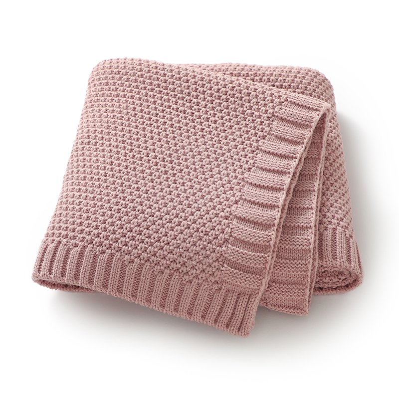 Mimixiong Newborn Knitted Solid Color Blankets Babies Swaddle Knitting Blankets