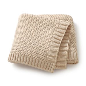 Mimixiong Newborn Knitted Solid Color Blankets Babies Swaddle Knitting Blankets