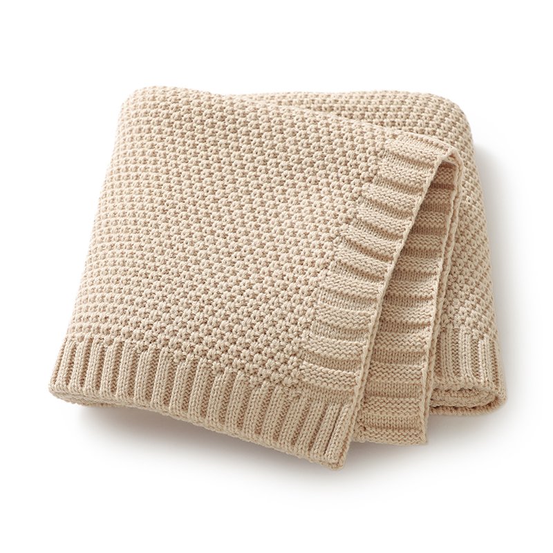 Mimixiong Newborn Knitted Solid Color Blankets Babies Swaddle Knitting Blankets