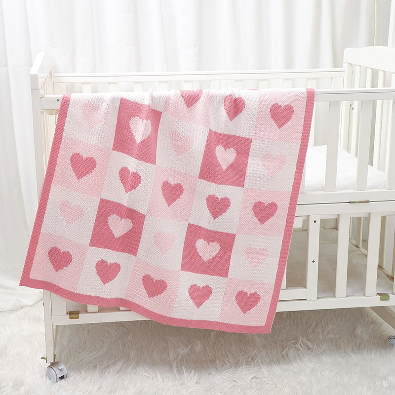 Mimixiong Factory Baby Quilt Acrylic Stroller SwaddleTowel Blanket Knit Infant Bedding Blanket