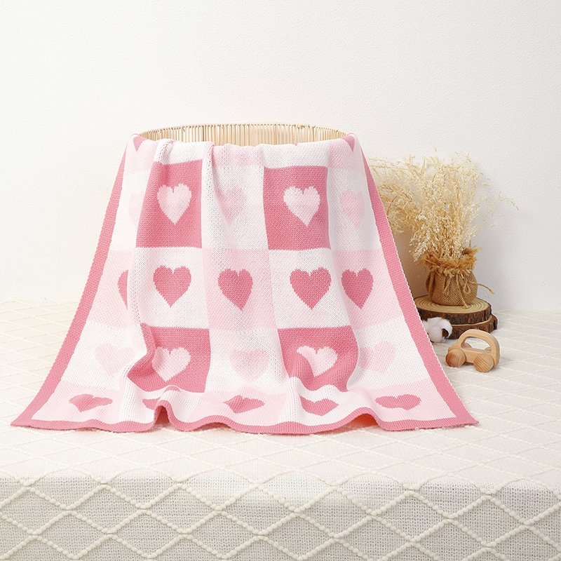 Mimixiong Factory Baby Quilt Acrylic Stroller SwaddleTowel Blanket Knit Infant Bedding Blanket