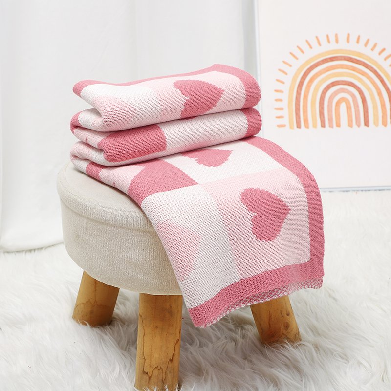 Mimixiong Factory Baby Quilt Acrylic Stroller SwaddleTowel Blanket Knit Infant Bedding Blanket