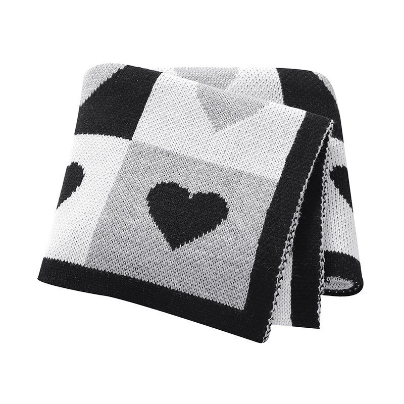 Mimixiong Factory Baby Quilt Acrylic Stroller SwaddleTowel Blanket Knit Infant Bedding Blanket