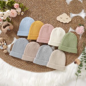Hot Sale Solid Cotton Baby Knit Hat Mimixiong