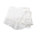 OEKO-TEX Certified Baby Blanket 100% Cotton Lace Edge Swaddle Hypoallergenic Breathable for Newborn Nursery Gift